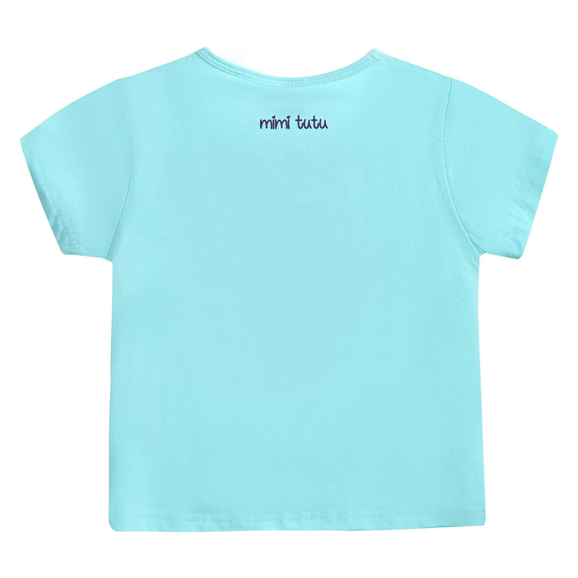 Blue Cat Applique T-Shirt