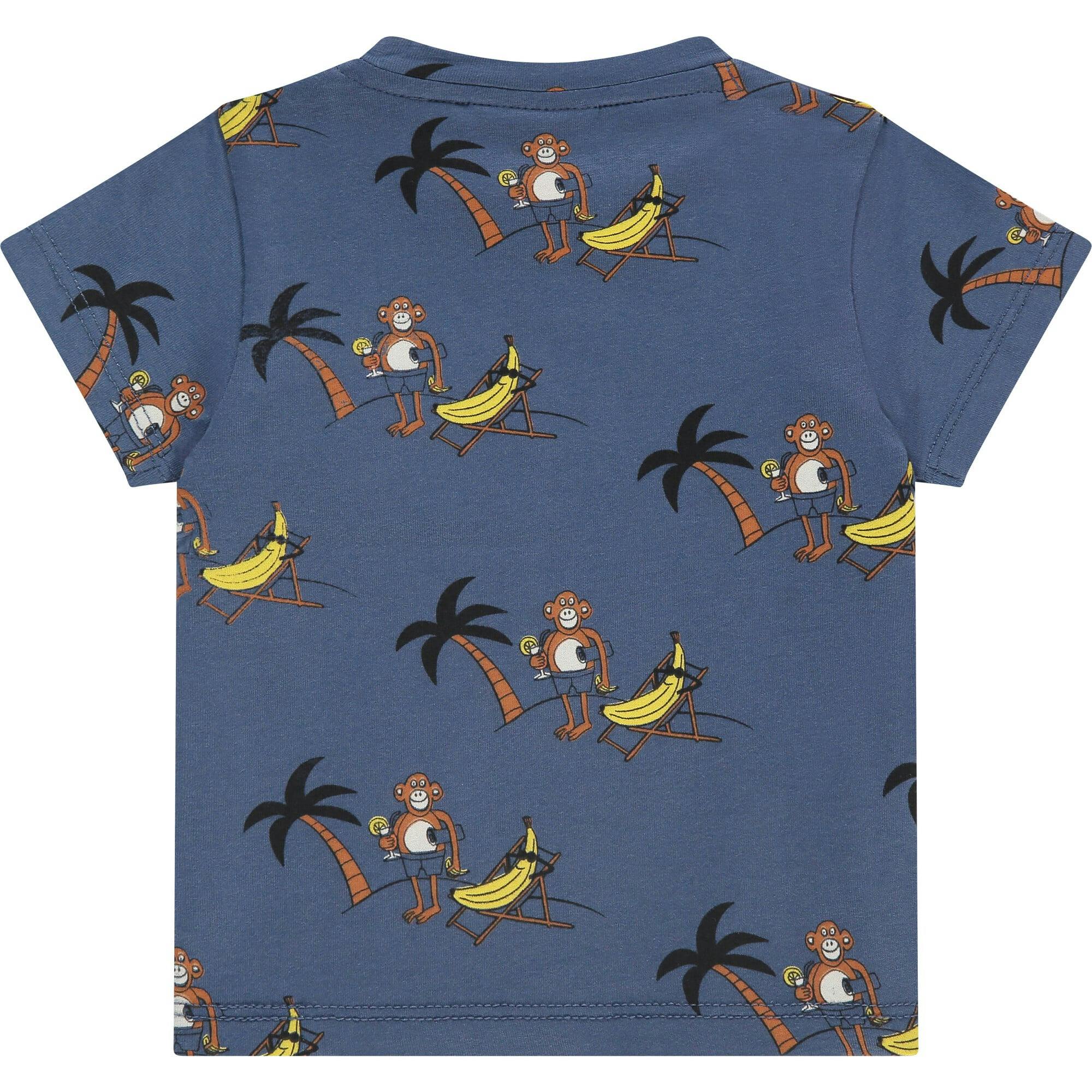 Animated Monkey Print Short Sleeve T-Shirt
