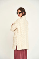 Salida Cable Turtleneck in Alabaster