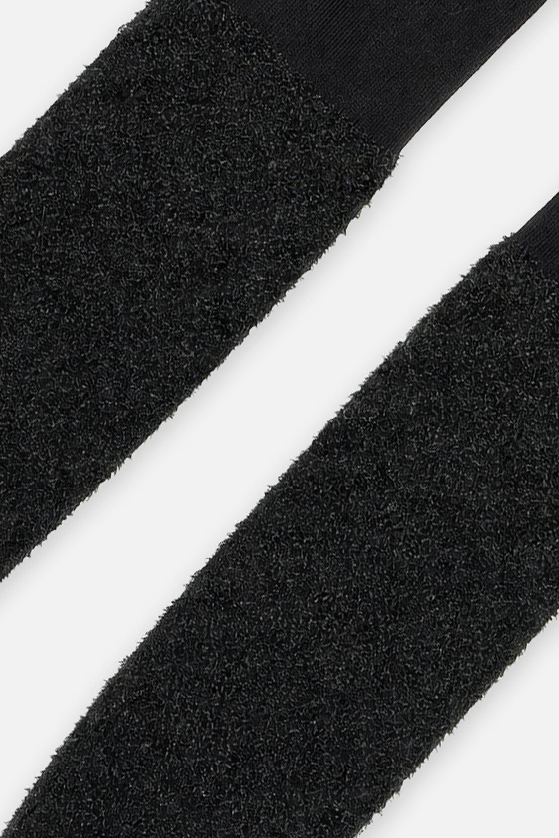 Knit Textured Fur Tights Black