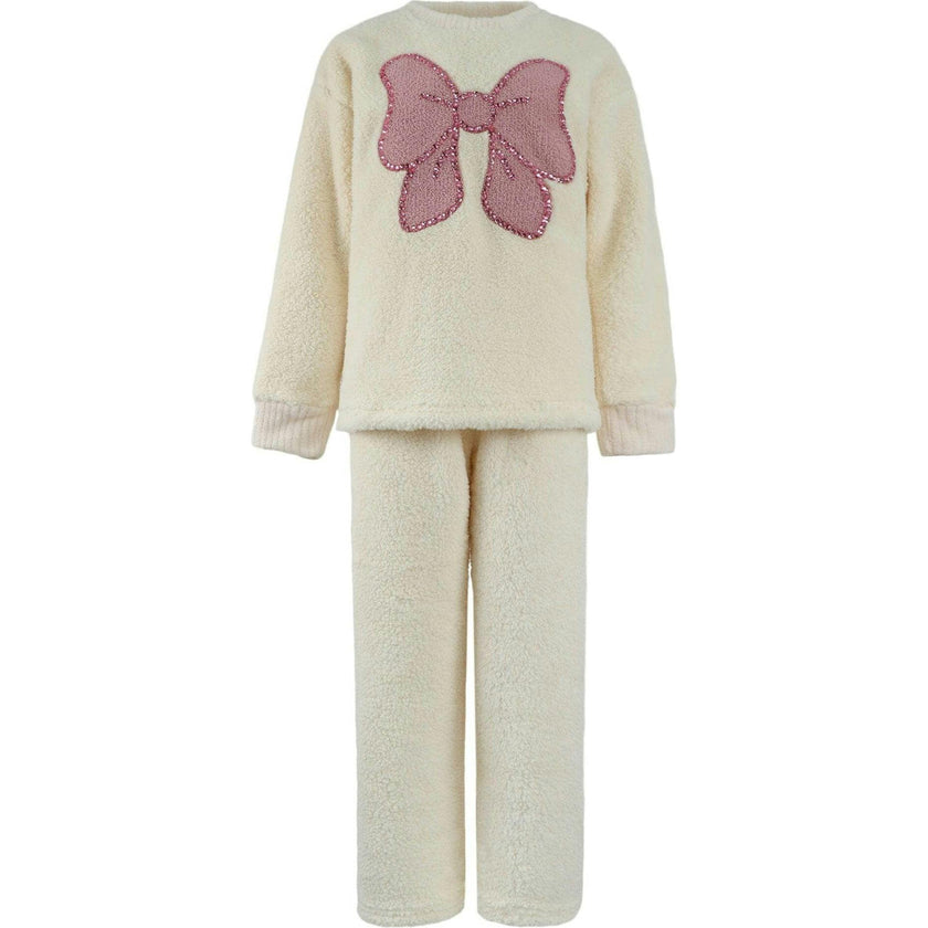 Women's Big Bow Crystal Fuzzy Set