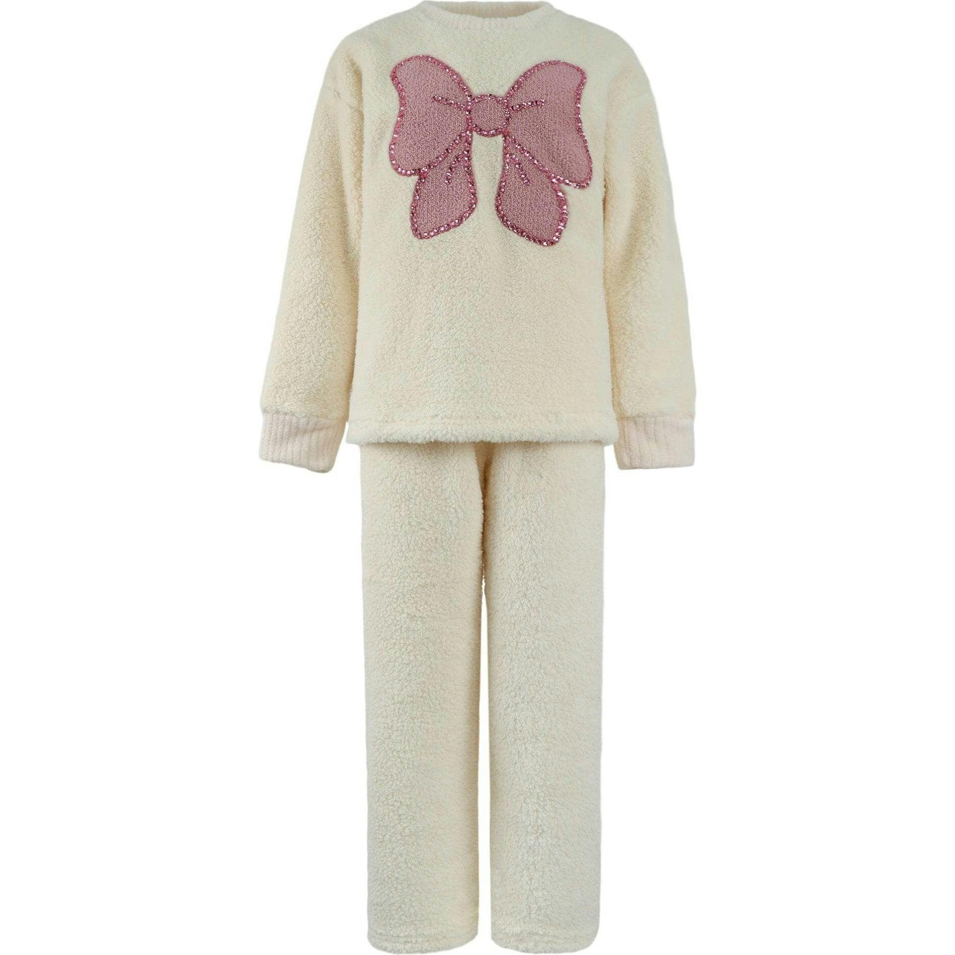 Women's Big Bow Crystal Fuzzy Set