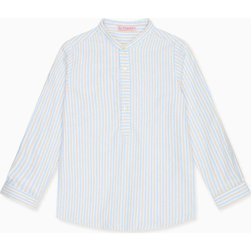 Caramel Stripe Jazmin Long Sleeve Boy Shirt