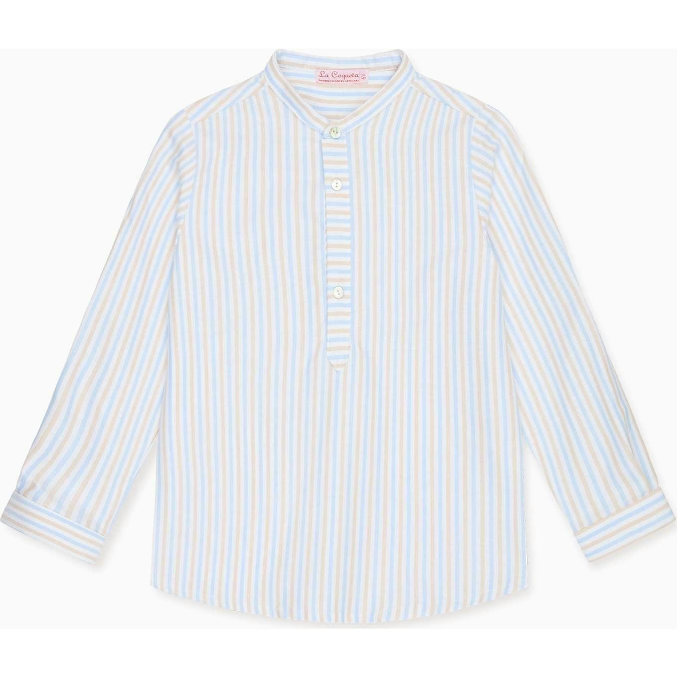 Caramel Stripe Jazmin Long Sleeve Boy Shirt