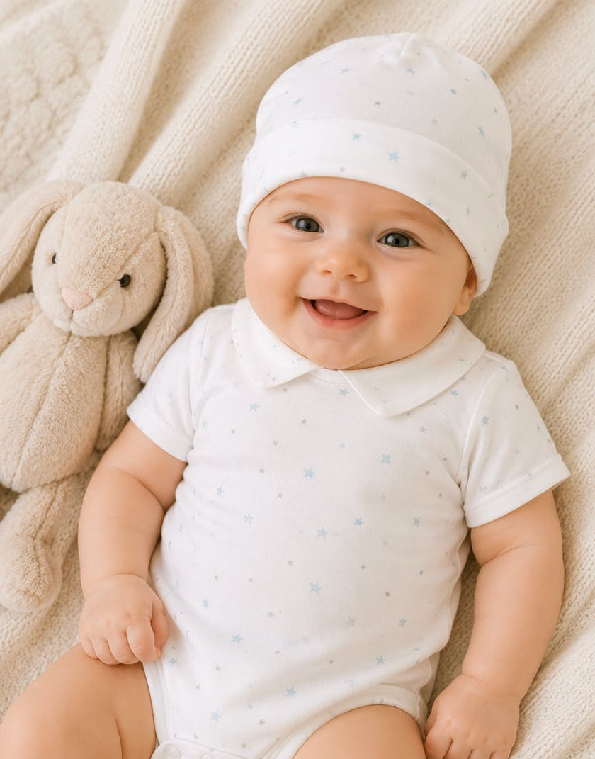 Stars Newborn Hat in Pima Cotton