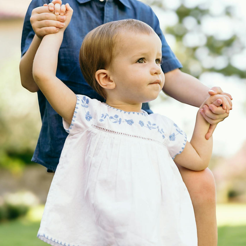 baby girls white embroidered top and bloomer set
