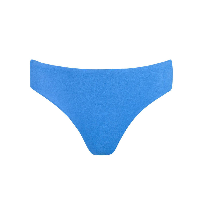 women's deep sea blue terry mid rise bikini bottom
