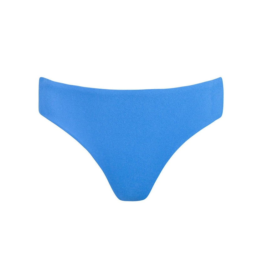 women's deep sea blue terry mid rise bikini bottom