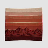 Cotton Sustainable Knit Throw Blanket | Mountain Sunscape