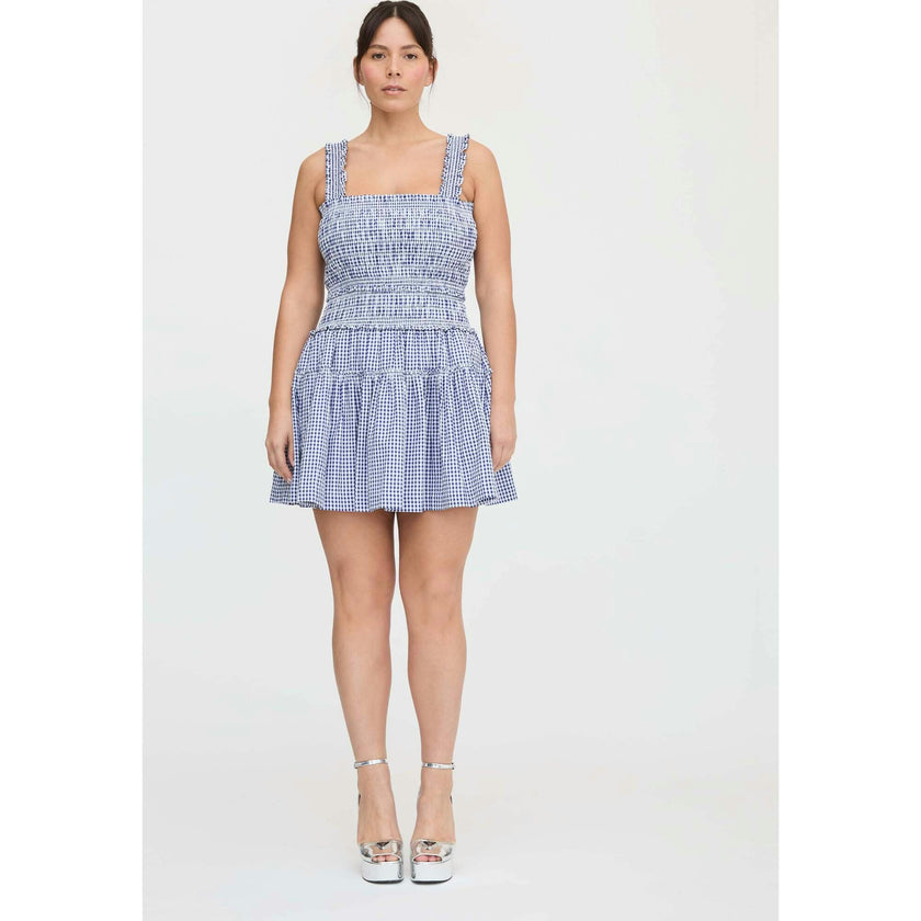 The Azalea Mini Nap Dress - Navy Gingham