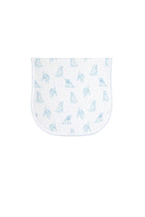 Blue Puppy Love Print Burp Cloth