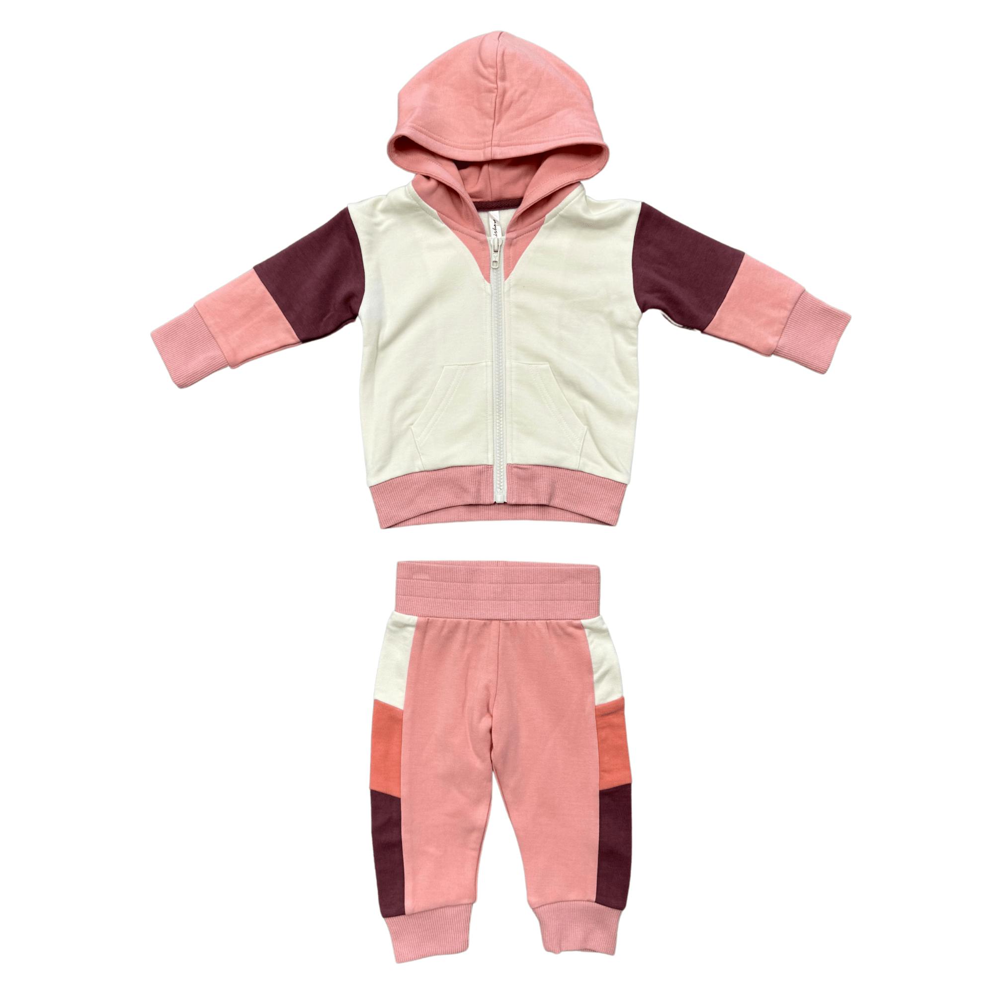 Girls Long Sleeve Track Set in Mellow Rose