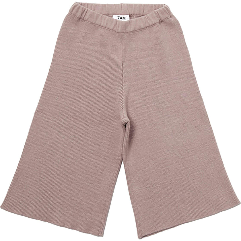 Chunky Ribbed Knit Elastic Waist Wide Leg Loose-Fit Pants