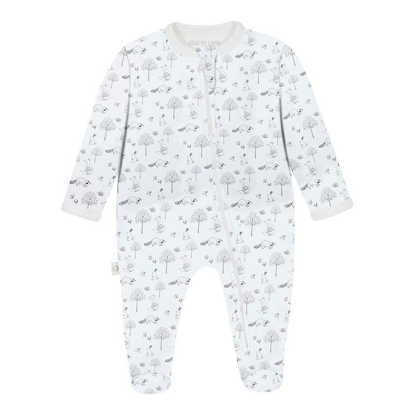 Gray Raccoon Pima Baby Pajama