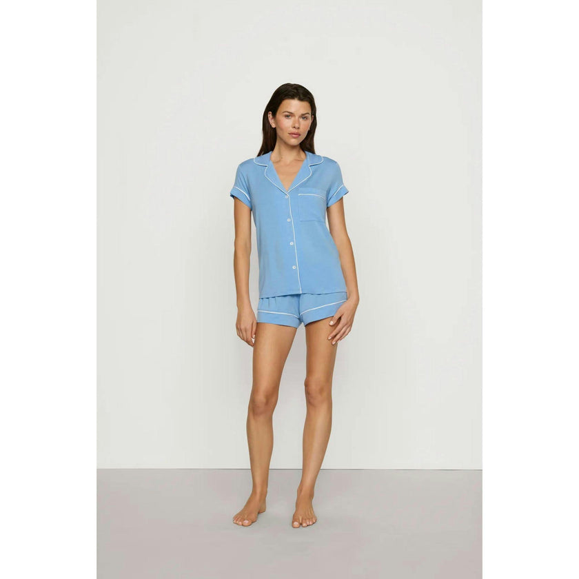 Gisele TENCEL™ Modal Shortie Short PJ Set, SUMMER BLUE/WHITE