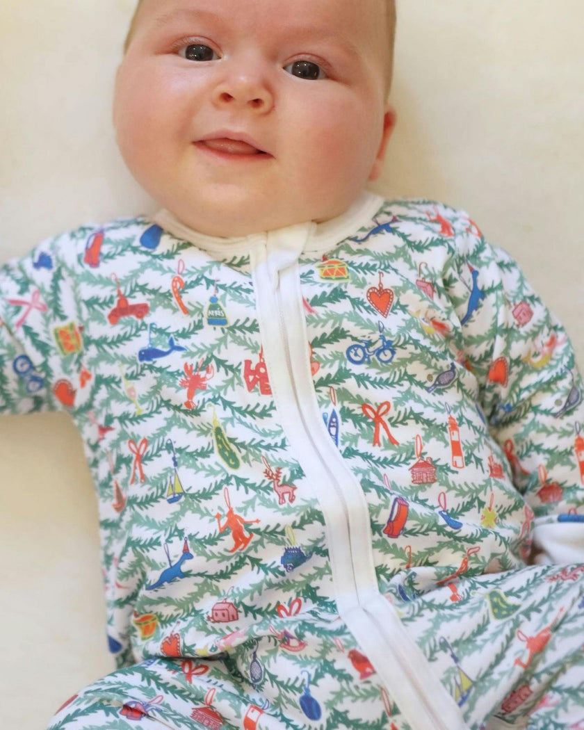 Oh Christmas Tree Zip Baby Onesie