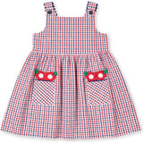 Plaid Seersucker Dress With Flowers