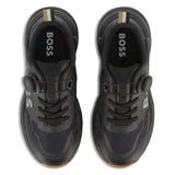 Boys Black Logo trainers