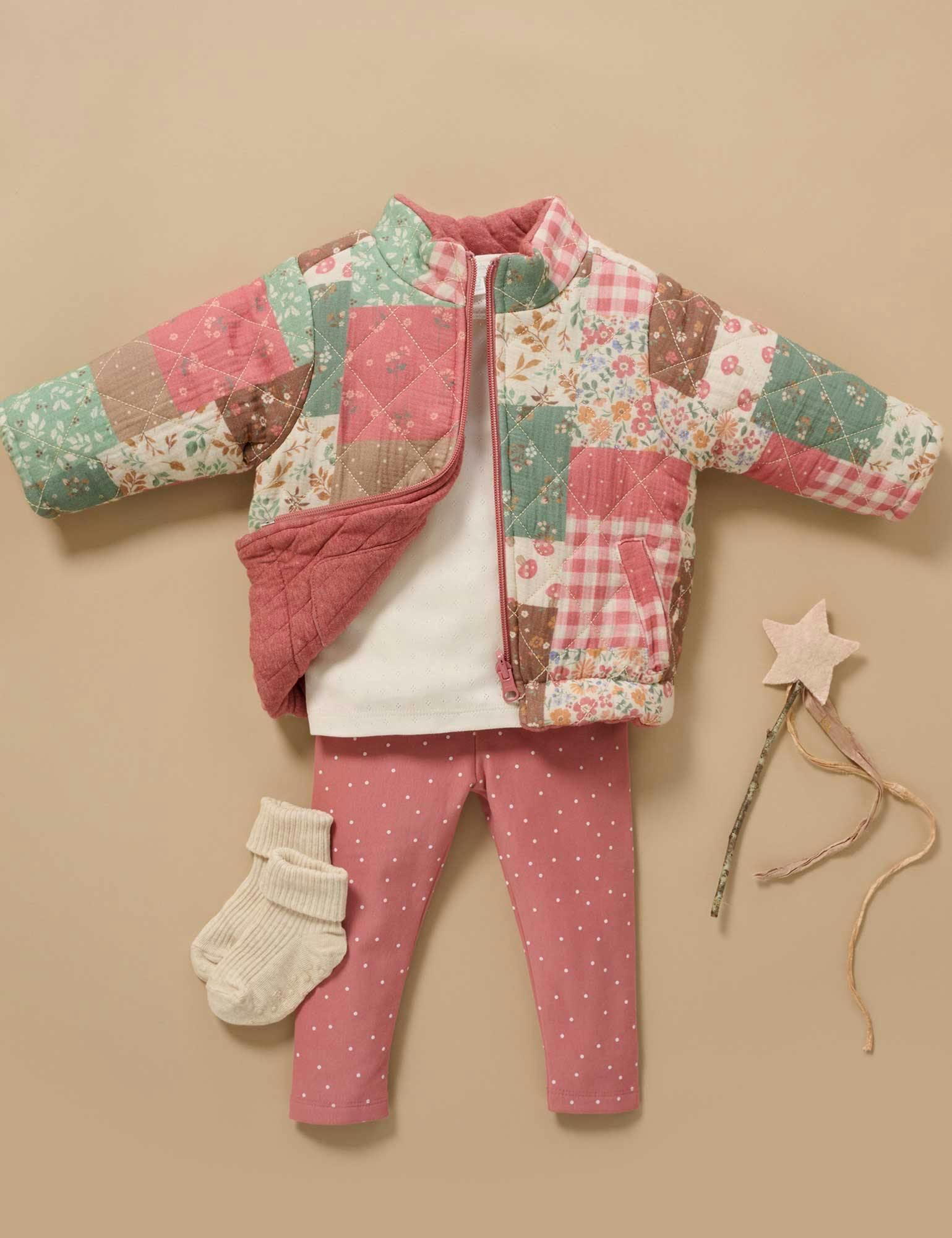 Reversible Quilted Jacket Patchwork Print