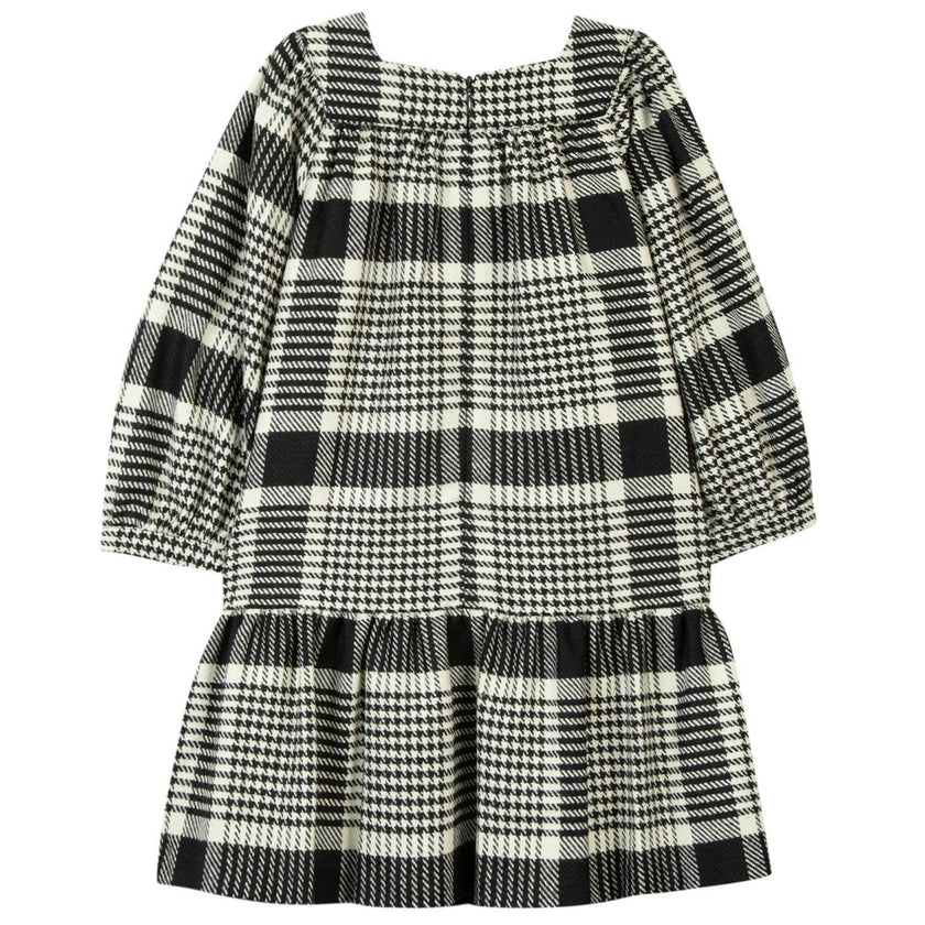 Retro Houndstooth Cotton-Blend Dress