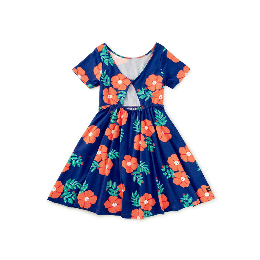 Twist Back Ballet Dress, Rock Rose