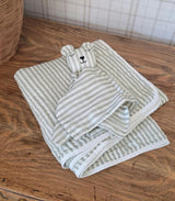 Ellis Green Stripe Bear Lovey