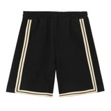 Black Logo Stripe Sweatshorts