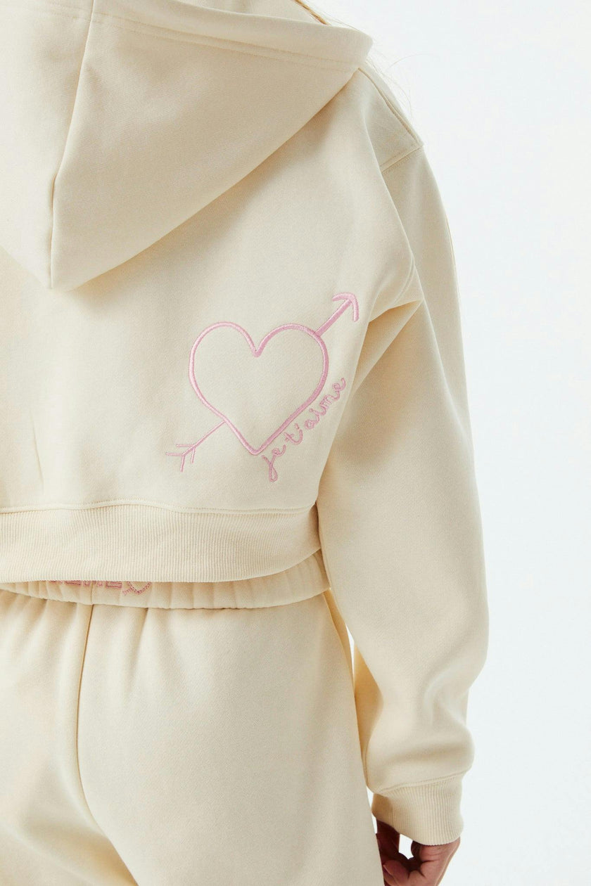 Mia Winter White French Terry Zip up Hoodie - Ma Cherie