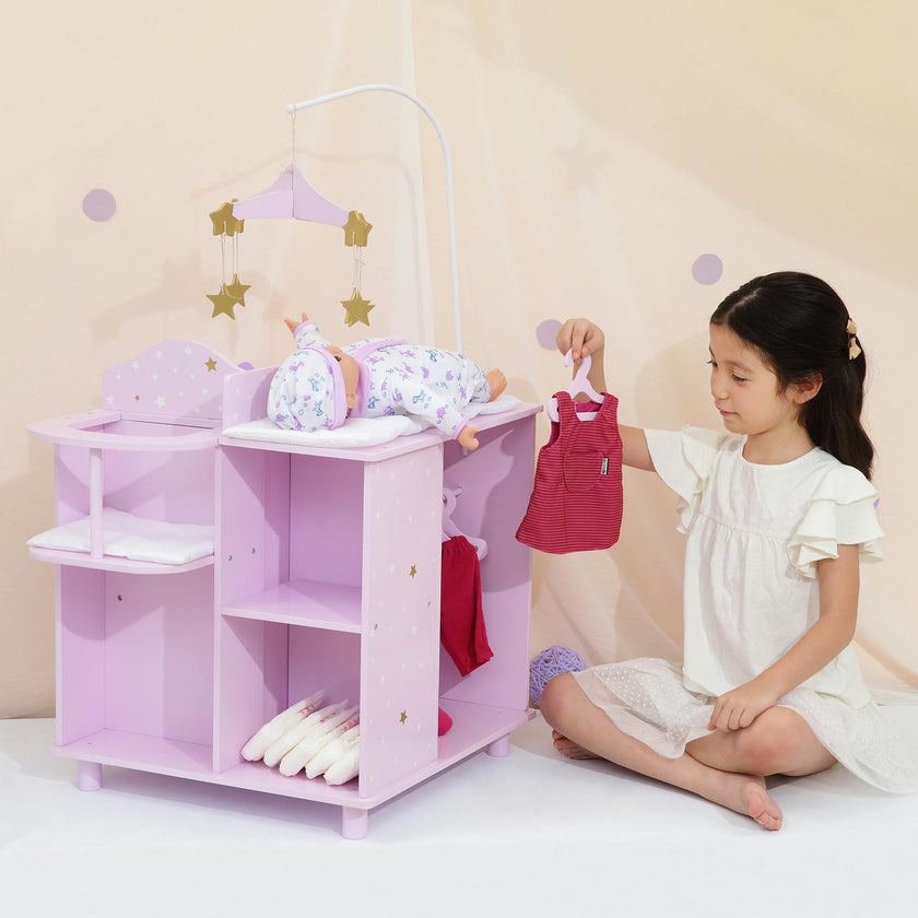 Olivia's Little World Twinkle Stars 4-in-1 Baby Doll Nursery & Changing Station