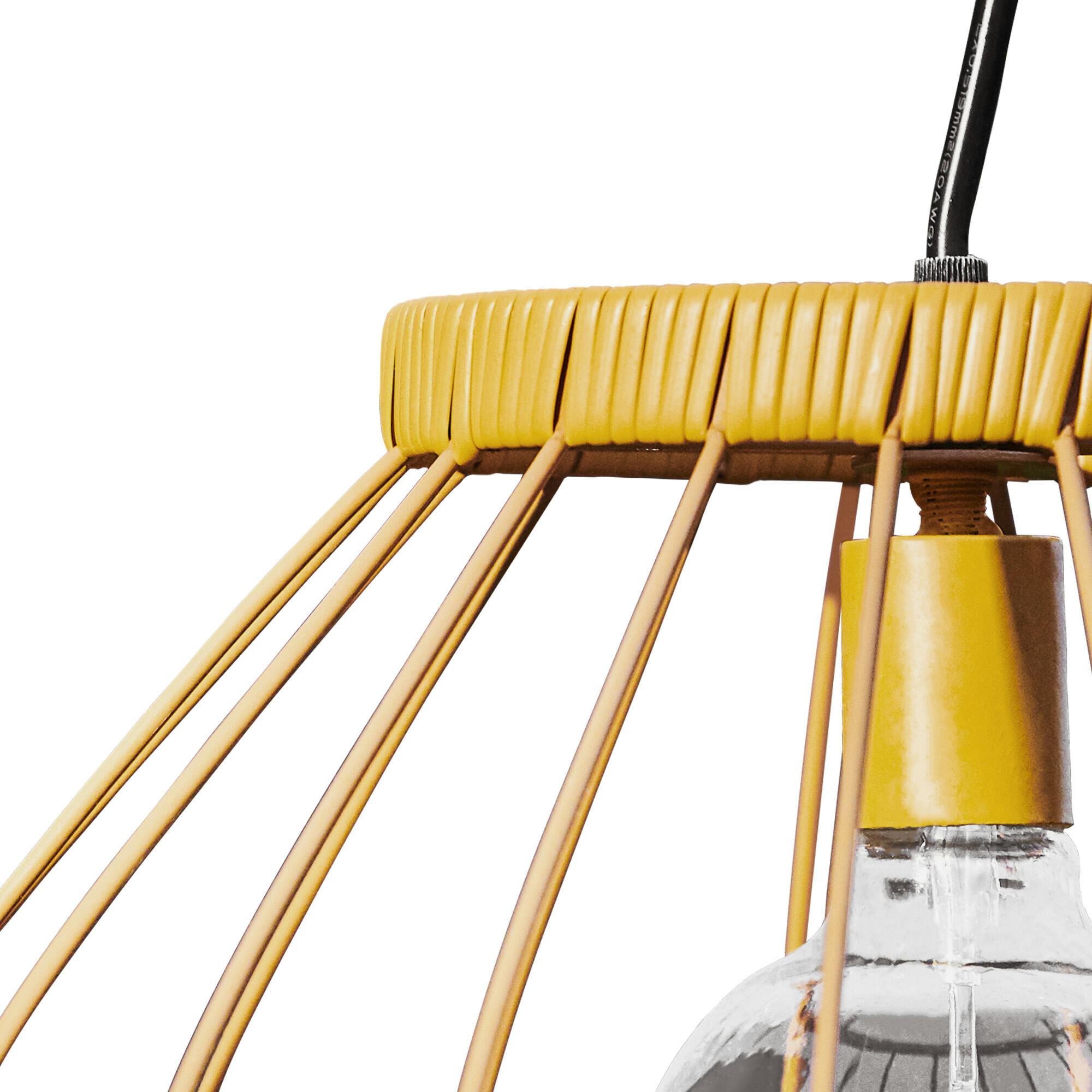 Outdoor Solar Powered Open Wicker Hanging Lantern Shaped Pendant Light With Dimmable Bulb And Remote Control With Multiple Modes And Levels