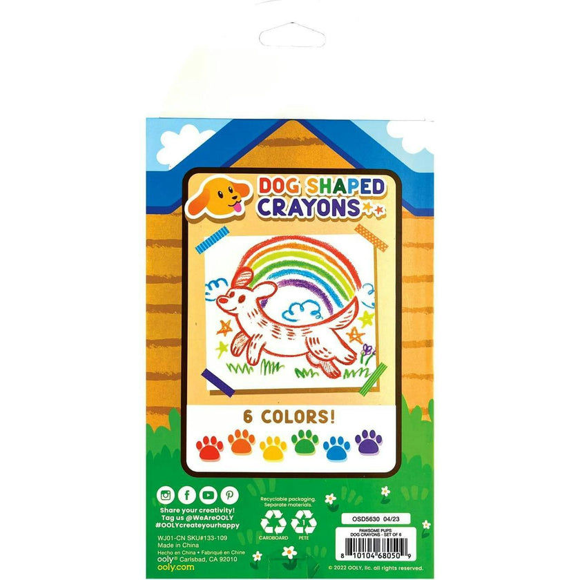 Pawsome Pups Dog Crayons - Set of 6
