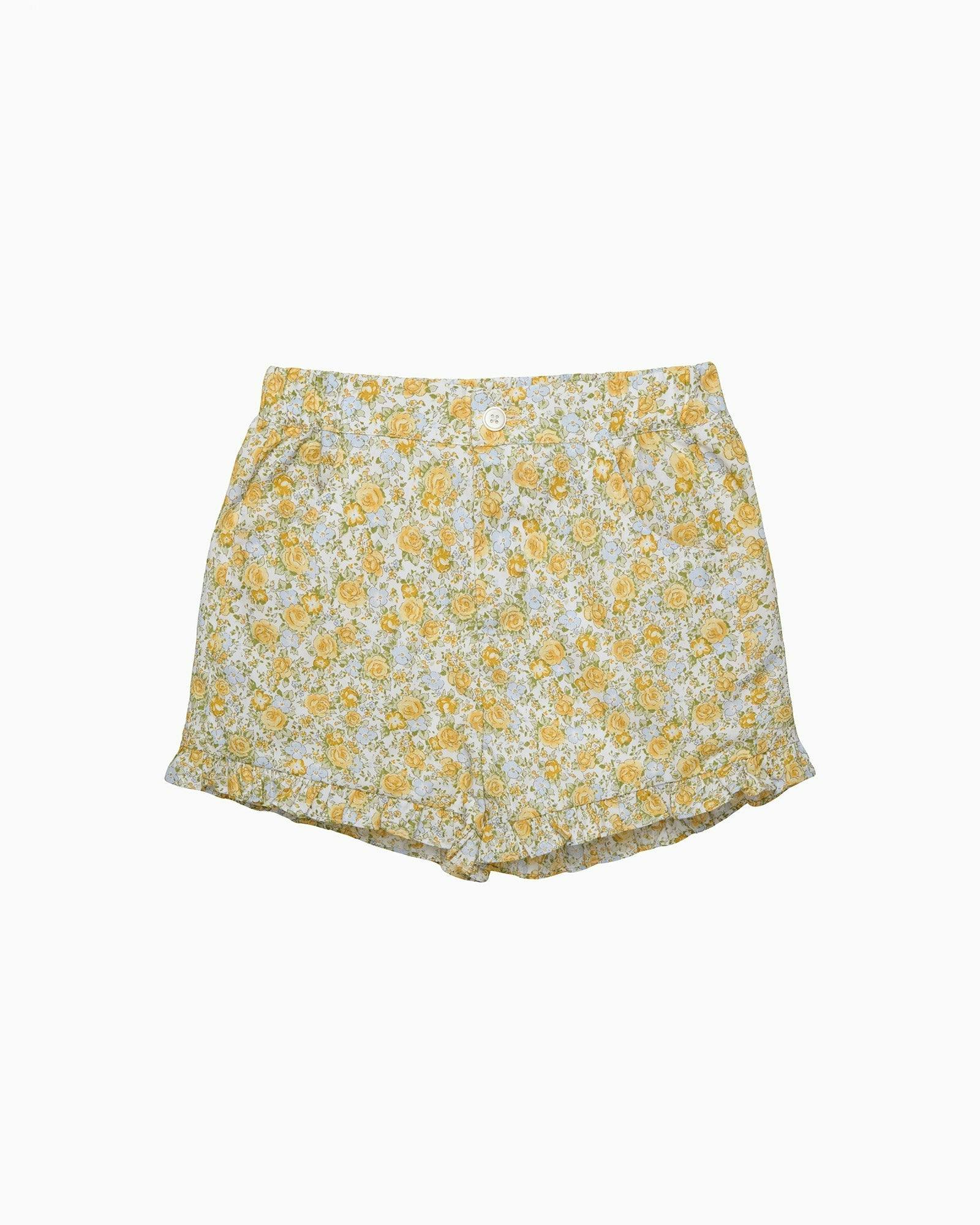 Rosie Floral Shorts in Yellow Rose Floral