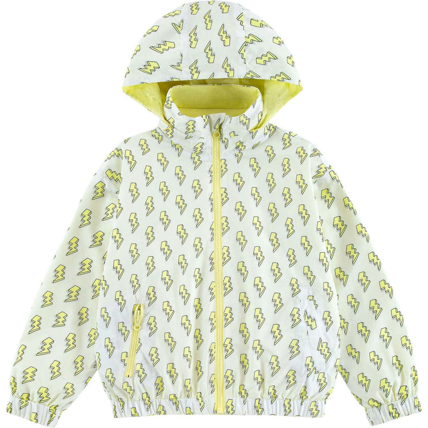 Max Reversible Rain Jacket Windbreaker, Yellow Lightning