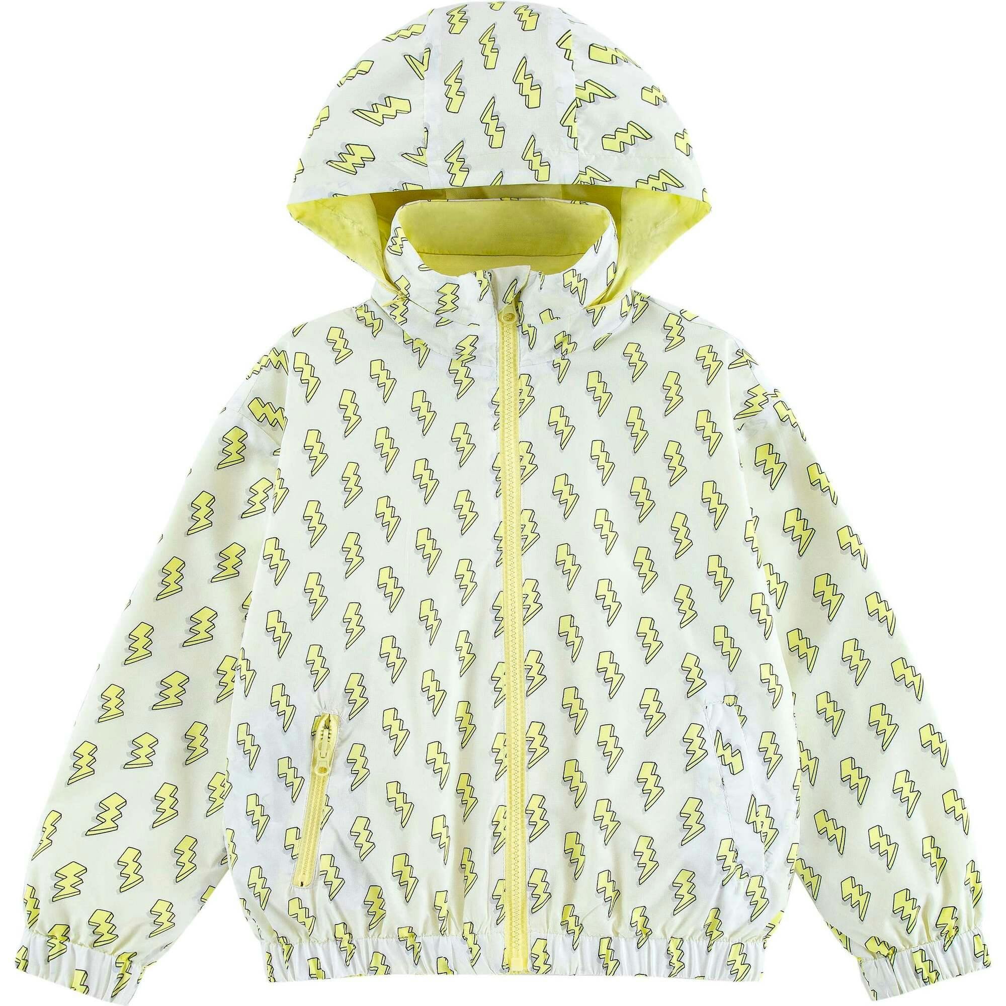 Max Reversible Rain Jacket Windbreaker, Yellow Lightning