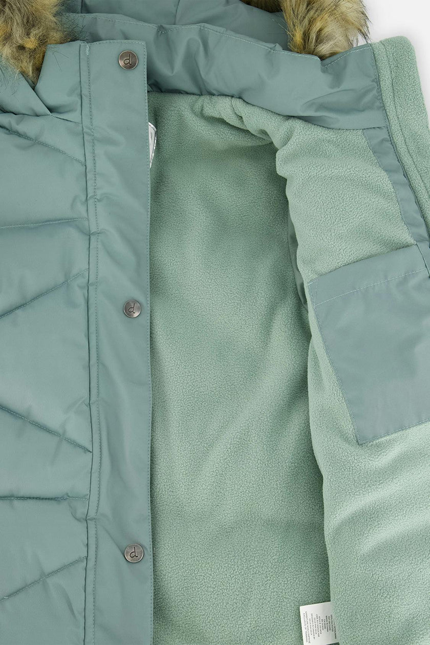 Long Winter Puffer Coat Sage Green