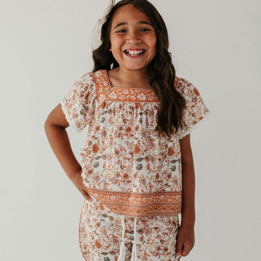 Square Neck Peasant Top