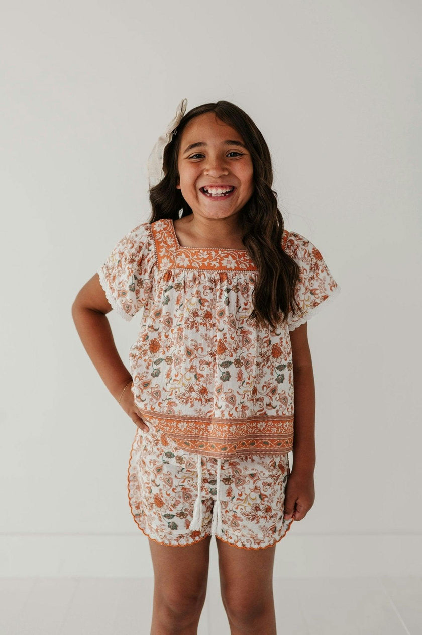 Square Neck Peasant Top