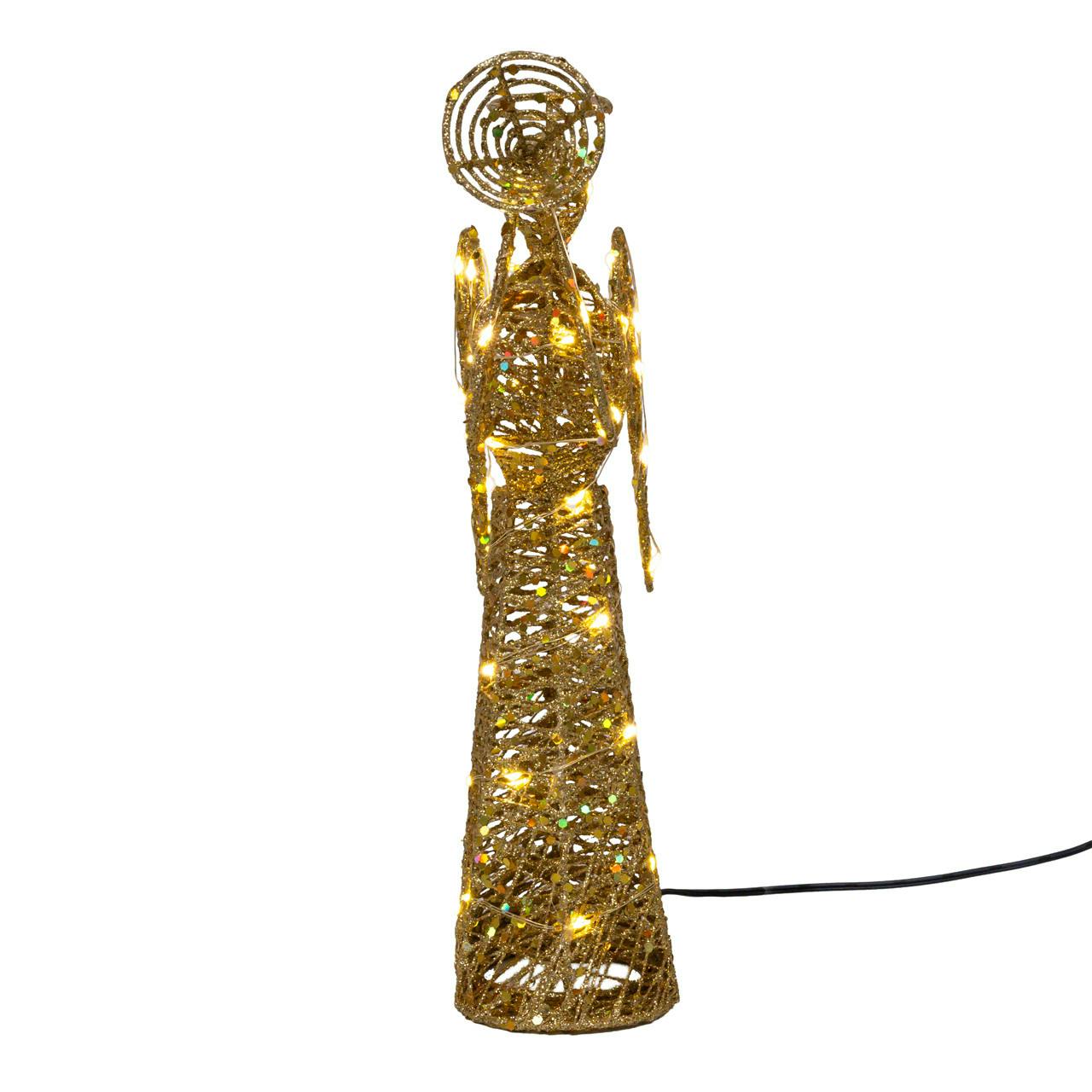Kurt Adler 12-Inch Warm White Twinkle LED Gold Angel Tree Topper