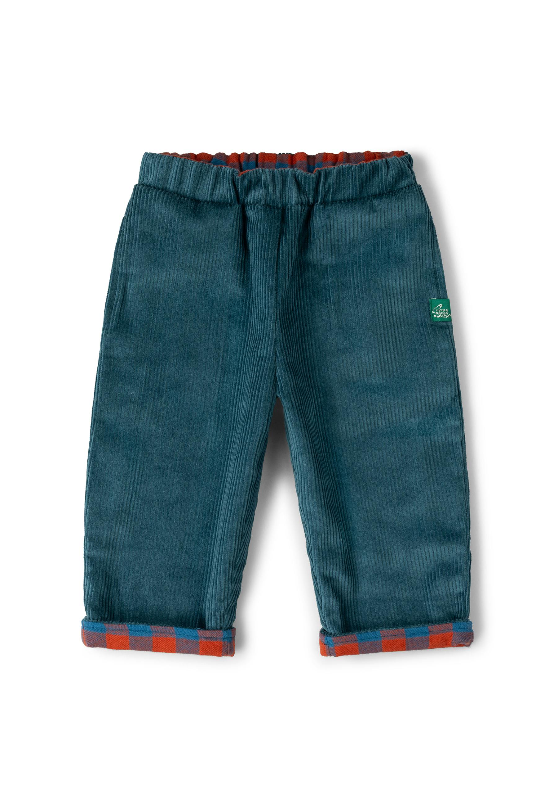 Calm Sea Check Reversible Pull On Trousers, Blue