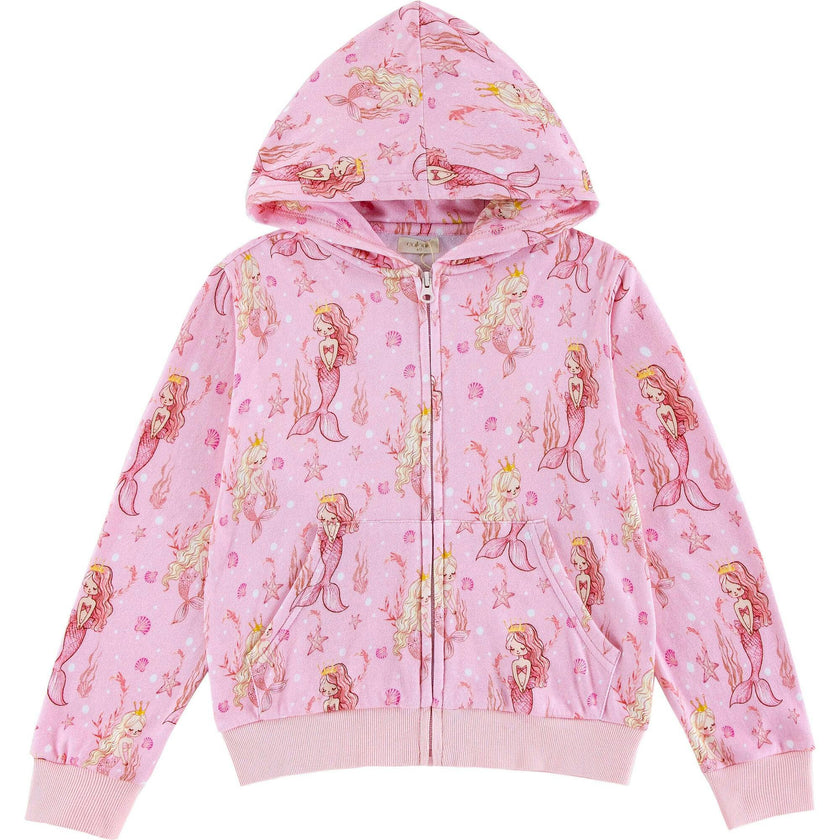 Soft Fleece Zip-up Hoodie, Mermaid