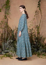 Frangipani Dress Blue Mushroom