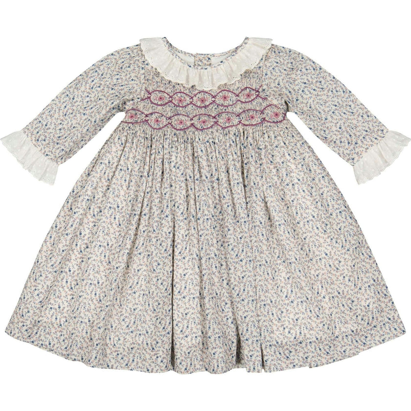 Isadora Floral Long Sleeve Smocked Dress