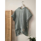 children's linen waffle poncho - sky blue