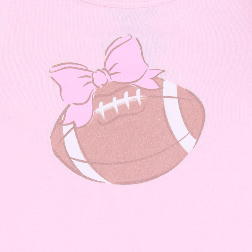 Football Bow Stripe - Long Sleeve Ruffle Tee and Baby Bells