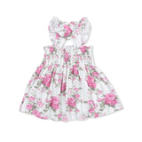Cabbage Rose Stripe - Smocked Top with Bloomer