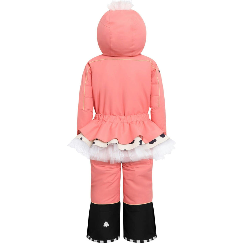 Flamingdo Adjustable Hood Waterproof Zipper Snowsuit, Pink