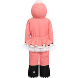 Flamingdo Adjustable Hood Waterproof Zipper Snowsuit, Pink