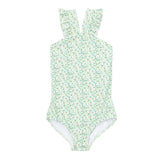 girls sea marsh floral v-neck crossover one piece