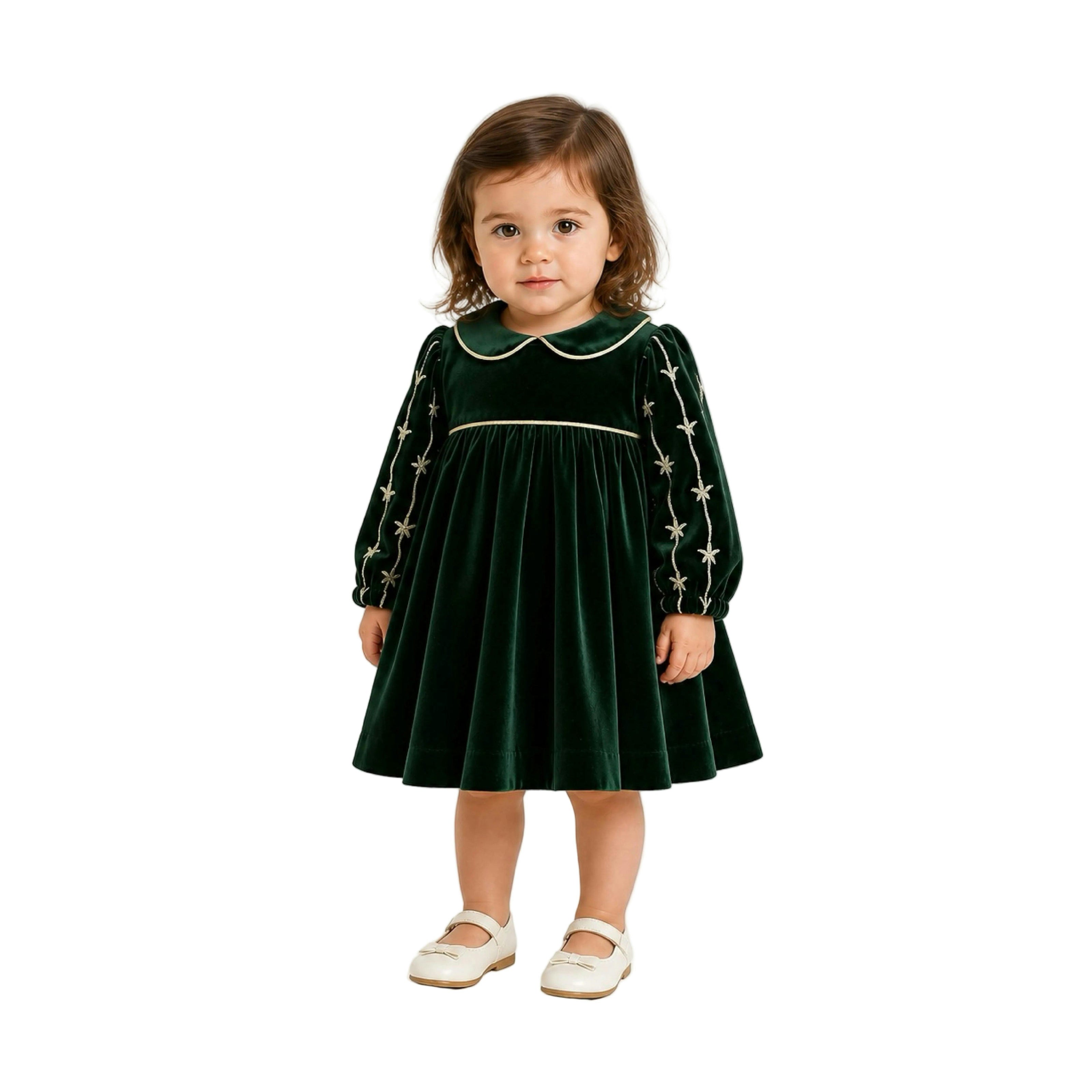 Dark Green Velvet Dress