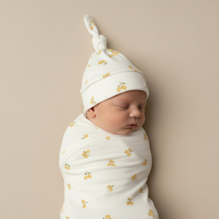 Organic Swaddle Blanket & Hat Set